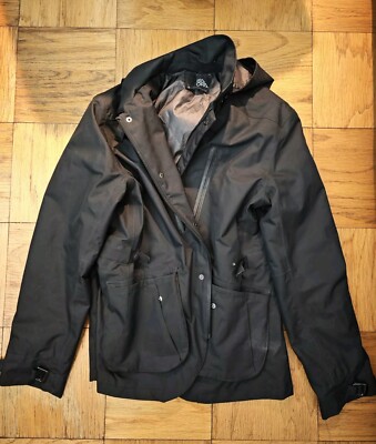 Pre-owned VG ISAORA Black Hooded Tech Blazer Field Jacket 38 Medium Waterproof 