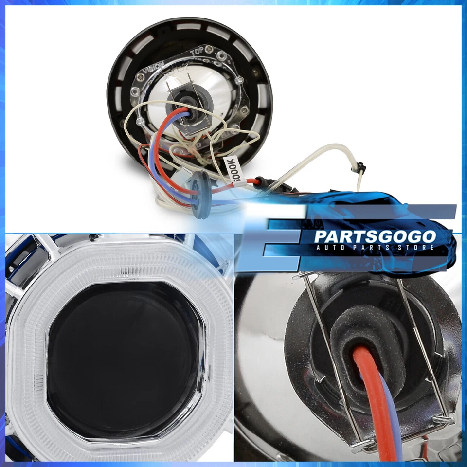 For Lexus Mini 2.5" Bi Xenon Headlight Projector Retrofit Angel Eyes HID 6000K Foto 2 de 4