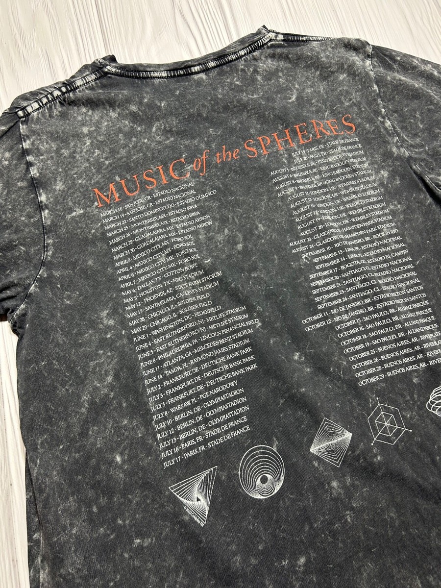 Tシャツ・カットソー Coldplay Alien Radio T-Shirt Charcoal Coldplay Alien Radio Music Of The Spheres World Tour Tee