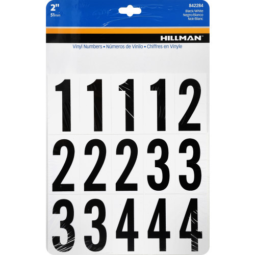 Hillman 2-In. Adhesive Black & White House Number Kit 842284