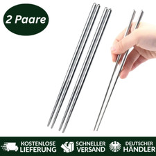 2 Paare Edelstahl Essstäbchen Stäbchen Chin...