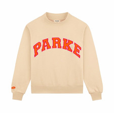 PARKE x Dunkin' Women's S/M Beige Mockneck Graphic Logo Fleece Cotton Pullover