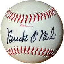 Buck O'Neil signed Baden Negro League Logo Baseball tone- COA (KC Monarchs/HOF)