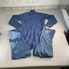 Vintage Big Ben Denim Coveralls Mens 42 Long Blue Workwear Boiler Suit Made USA