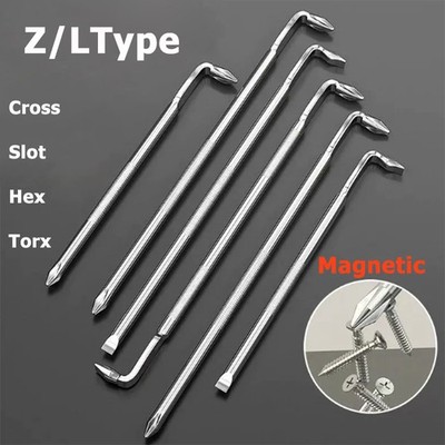 Magnetic Slot Phillips Hex Torx Screwdriver Wrench Right Angle Tight Space Bent