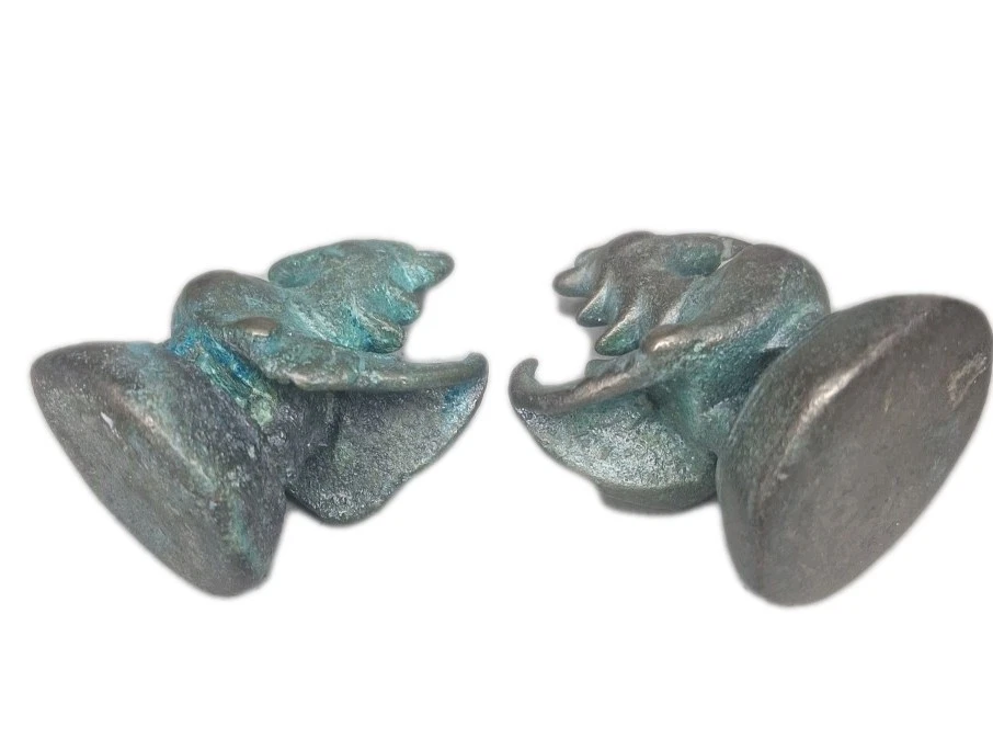 Pesas de opio birmano de bronce antiguo/pájaro Hintha o pato brahmán Foto 4 de 4