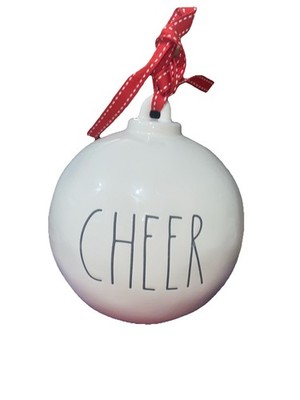 Rae Dunn by Magenta Cheer Ornament Christmas Ball Tabletop Decor 5.5  - 210