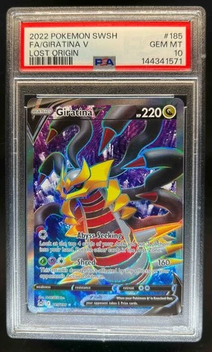 2022 Pokemon SWSH Lost Origin Giratina V #185/196 PSA 10