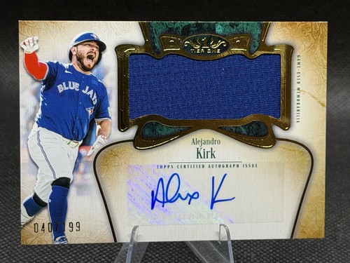 Alejandro Kirk 2026 Topps Tier One Game-Used /199 Relic AUTO Patch Blue Jays2761