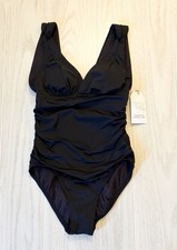 Women's TIME AND TRUE Small 4 -6 One-Piece Black Swimsuit NEW WITH TAGS