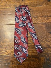 VTG Christian Dior Burgundy Paisley Silk Tie Woven In Italy USA Made length 54