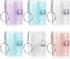 6 Pack 2 Inch Mini Small Photo Album Valentine Photo Storage with Keychain Pocke