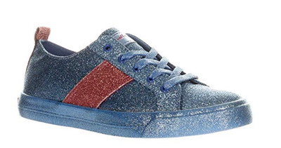 KENDALL + KYLIE KKOLEA Glitter Lace Up Blue Pink Low Top Women's Sneakers Size 7
