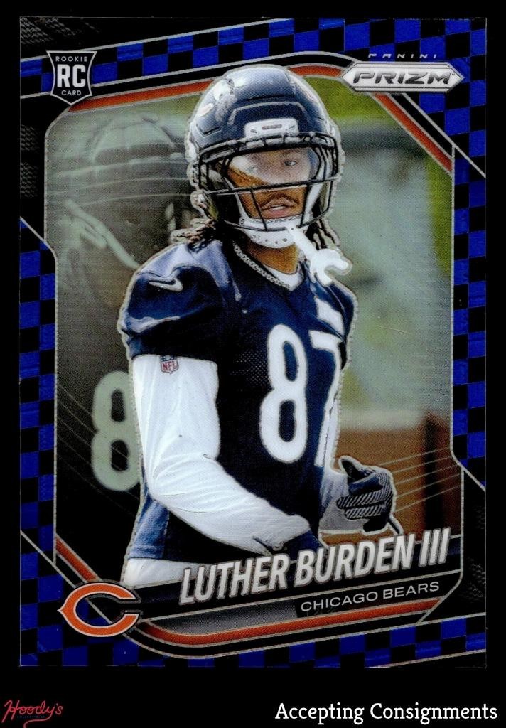 2025 Panini Prizm Black and Blue Checker #331 Luther Burden III RC ROOKIE BEARS