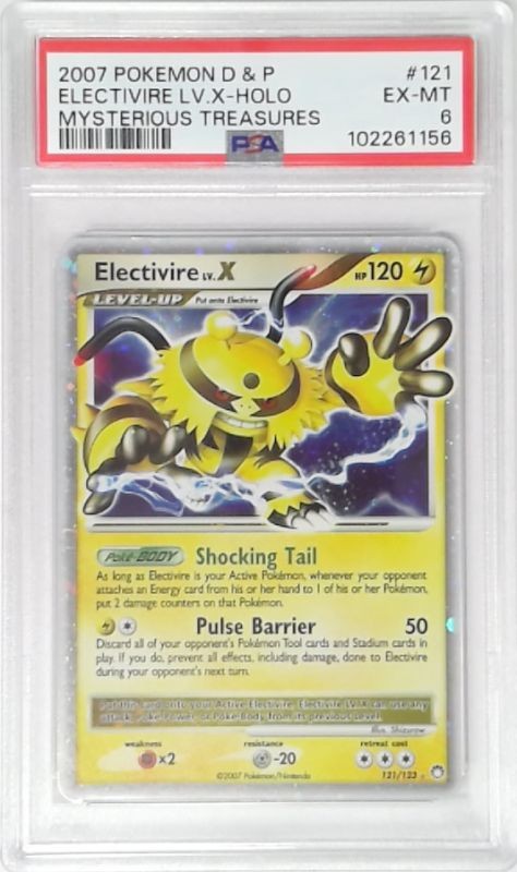 1x V1852: 2007: Electivire LV.X: 121/123: Mysterious Treasures: D