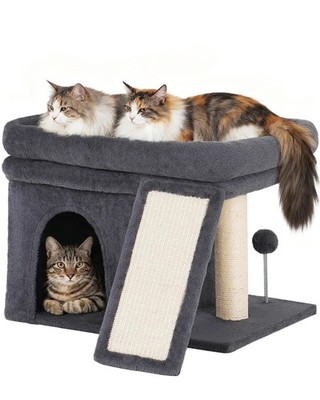 Cat Tree for Large Cats, 14Inch Cat Tree Tower with Scratching Post, 20x16.5I...