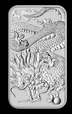 1 oz Fine Silver 999 Bullion 2022 Perth Mint Dragon Ounce Bar ingot in bag / cap