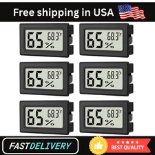 6 Pack Digital Cigar Humidor Hygrometer Thermometer Temperature Gauge Meter LED