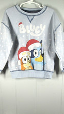 Bluey Sweatshirt Kids 4T Blue Pullover Bluey and Bingo Graphic Snowflake Sleeves