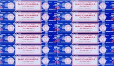 Satya Satya Nag Champa Incense Sticks, Wood, Floral, 15g x 12 packs = 144 sti...