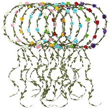 8 Pieces Party Festival Vacation Wedding Bridal Boho Flower Girl Crowns Tiara...