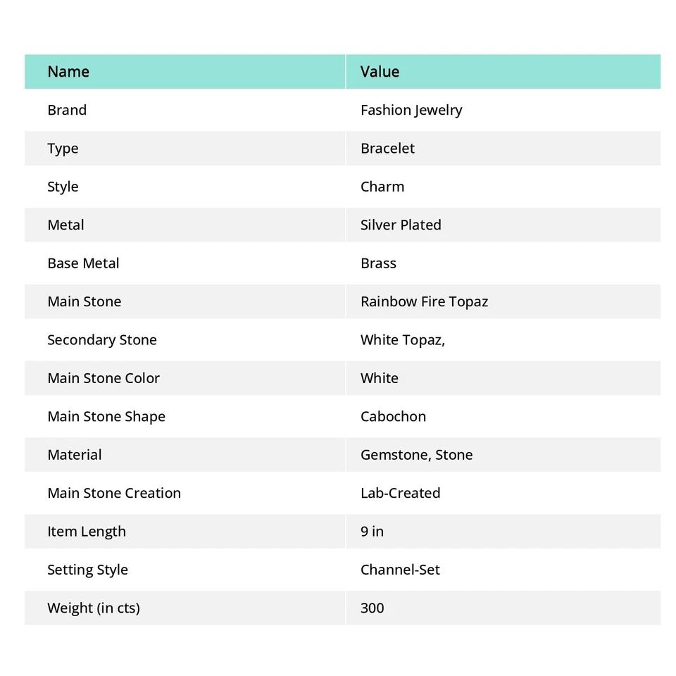 Regenbogen Feuertopas weißer Topas Edelstein Armband handgefertigter... - Bild 3 von 4