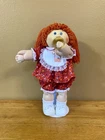 Vintage Cabbage Patch Kids Doll W Pacifier UT1 Red Floral Dress With Giraffe Bib