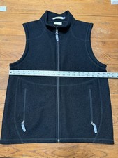 Ibex New Australian Wool Full Zip Vest Black Made in USA Women's Size M