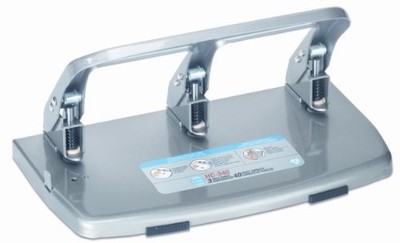 Carl Hc-340 Medium-duty Hole Punch - 3 Punch Head[s] - 40 Sheet Capacity - 9/32''