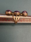 Navajo-style sterling silver ring 3 purple charoit cabochons SZ 8 9.9G — photo 7