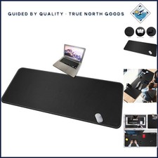 Large Leather Desk Mat 59" x 27.5" Waterproof Office Desk Protector Black