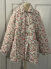 Women's Draper James RSVP Quilted Barn Jacket Size XXLFloral Pockets Zip & Snaps