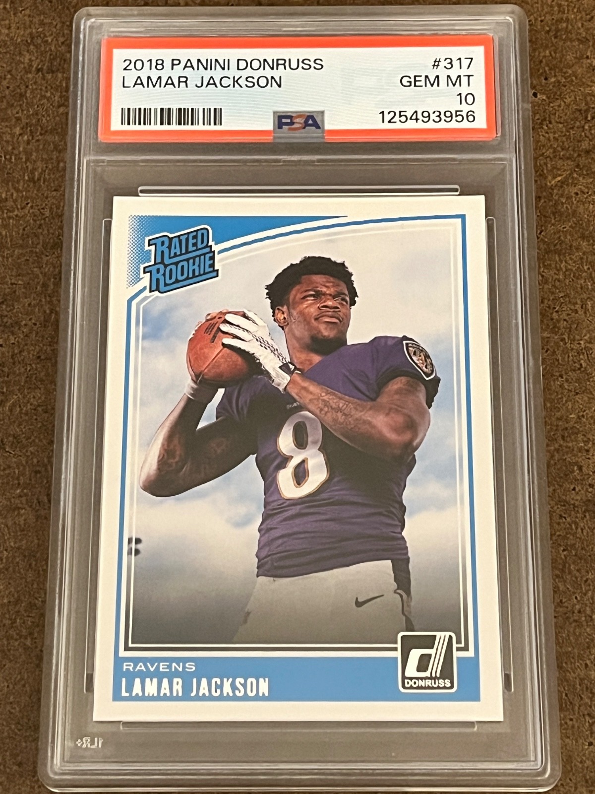 2018 Panini Donruss Football - #317 Lamar Jackson (RC) Ravens GEM MT PSA 10 view 1