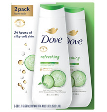 Dove Body Wash for Women Refreshing Cucumber and Green Tea 20 oz, 2 Count