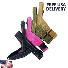 Tactical Dog Harness No Pull 1000D Nylon Large Dogs Handle Reflective Vest