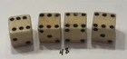 4 Vintage 7/16” Bone (Bovine) Dice (2Pairs)