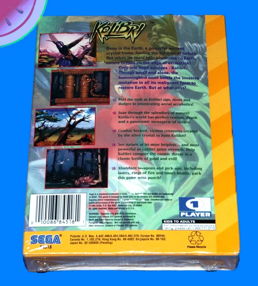 New FACTORY SEALED Sega 32X Game KOLIBRI Humming Bird 100% Authentic CIB in Box - Image 2 of 4