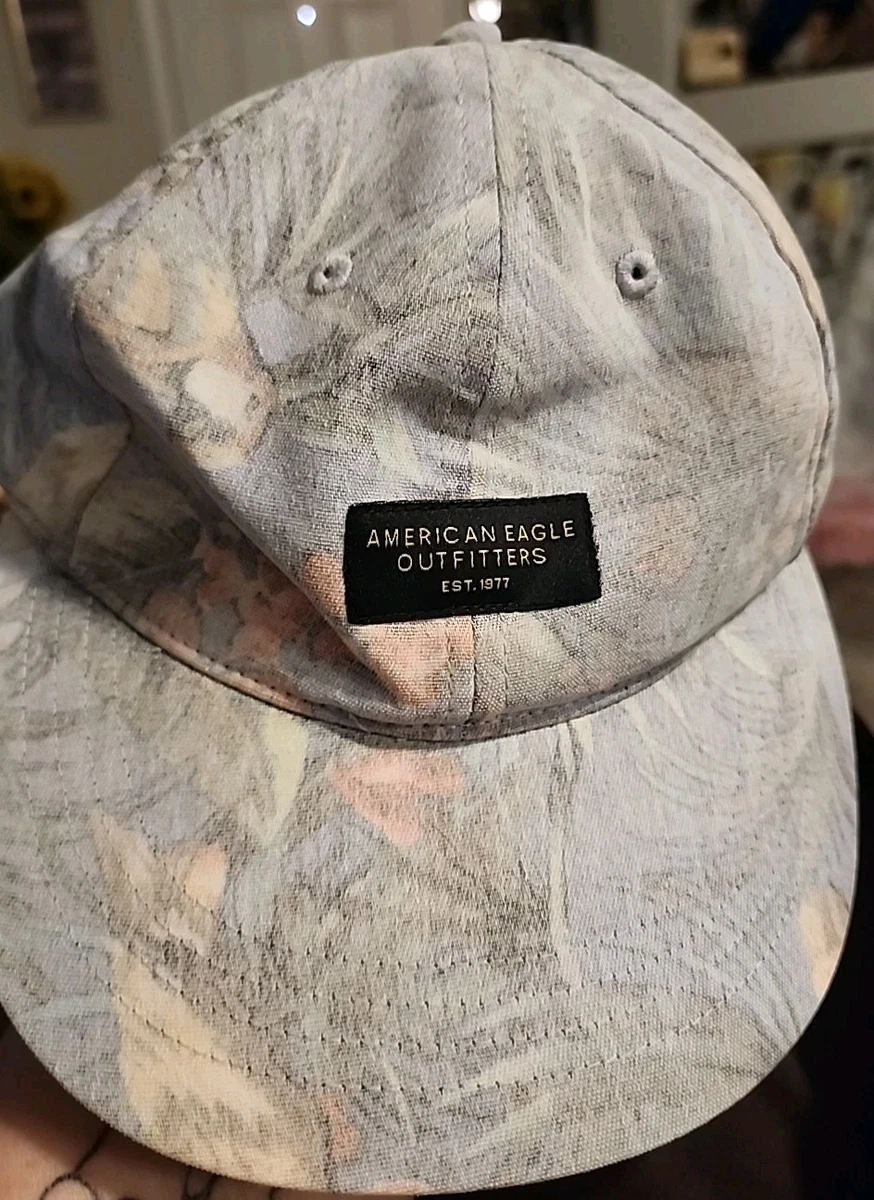 American Eagle Outfitters Floral Embroidered Eagle Logo Strapback Cap Hat American Eagle Outfitters Floral All Over Print AOP  main image 2