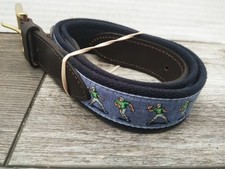 VINEYARD VINES MEN'S FOOTBALL CANVAS/LEATHER BLUE BELT SIZE 32 NEW 