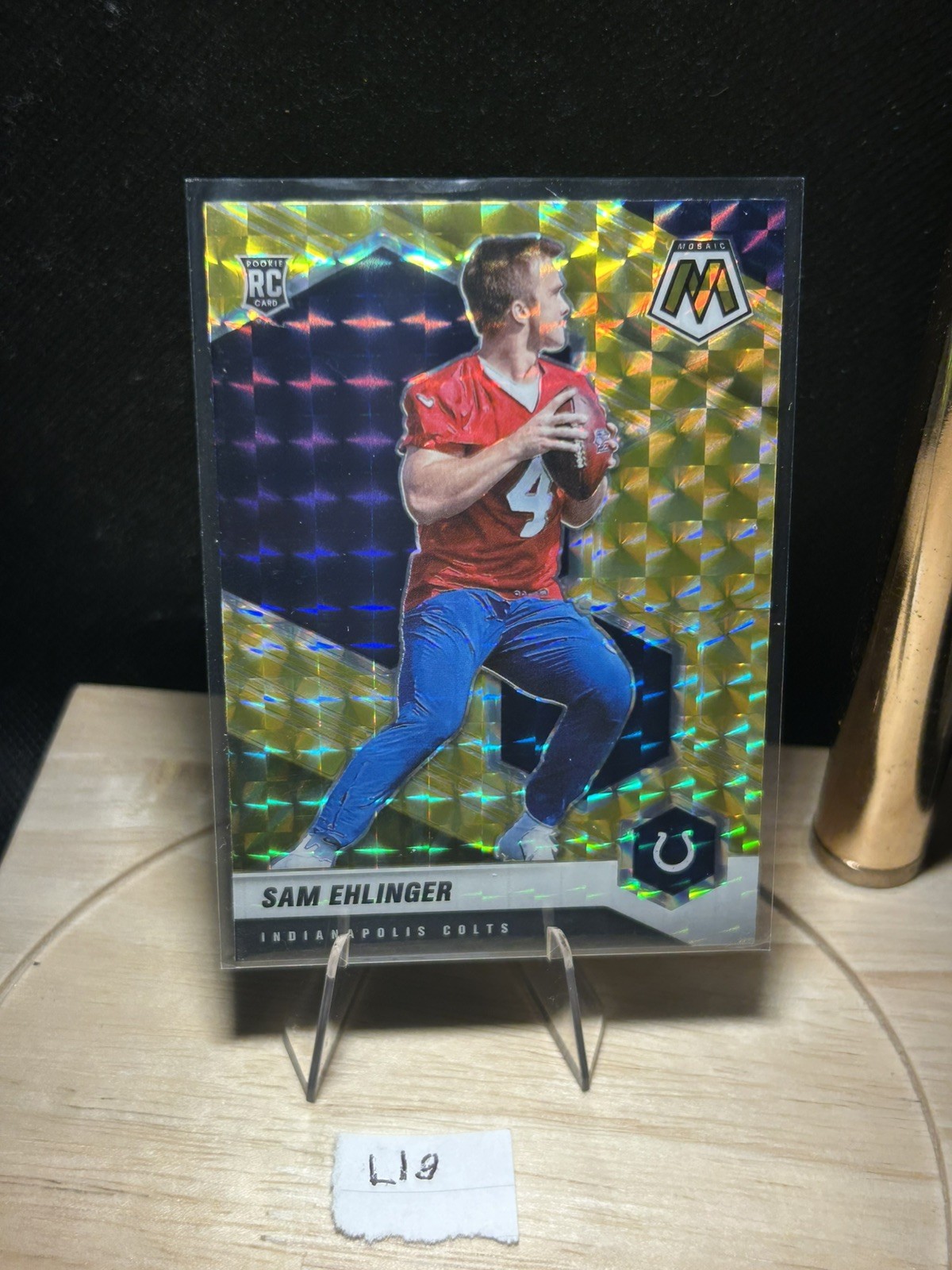 2021 Panini Mosaic #372 Sam Ehlinger Prizm Reactive Yellow RC