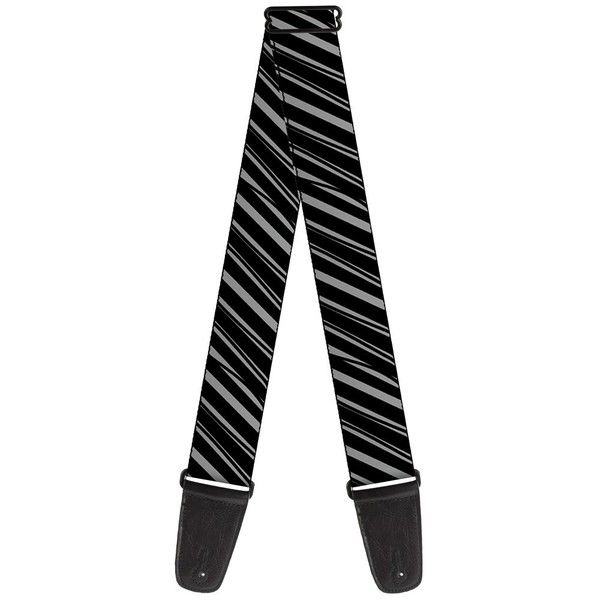 Guitar Strap - Diagonal Stripes Scribble Gray/Black (Us Import) Acc Neu-image