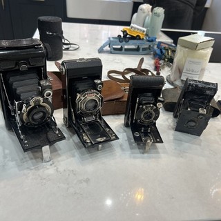 Vintage Art Deco Kodak Vest Pocket Camera Raven Eastman Fold Away Leather Case
