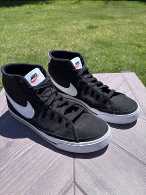 Nike Court Legacy Mid Canvas DD0162-001 Black White Sneakers Mens Size 7