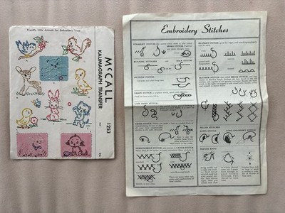 McCall 1253 KAUMAGRAPH TRANSFER  Little Animals  Embroidery