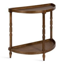 Bellport Rustic Brown 30 in.Half Circle MDF Console Table with Shelf