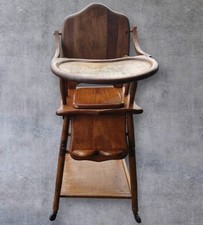 Vintage Wooden 3 In 1 High, Potty Chair And Table