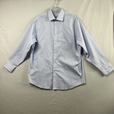 Calvin Klein Dress Shirt 16-16 1/2 Large Wrinkle Free Fresh 32/33 Blue Checked