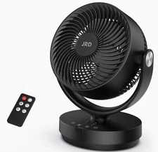 JRD Air Circulator Table Fan, 90° Oscillating 120° Adjustable Tilt, 3 Speed 13in