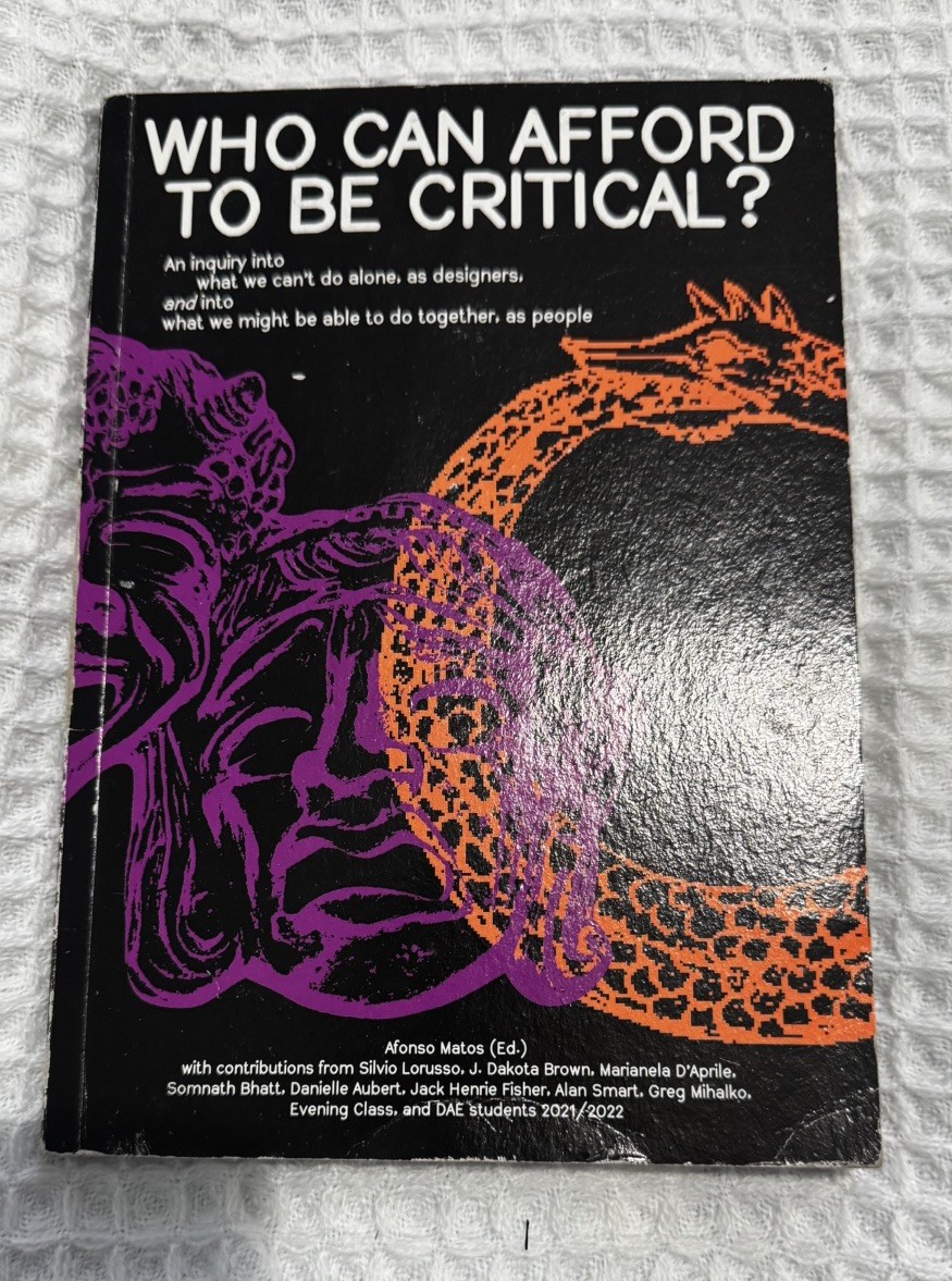 Who can afford to be critical? An Inquiry Into What We Can't Do Alone Book VGC