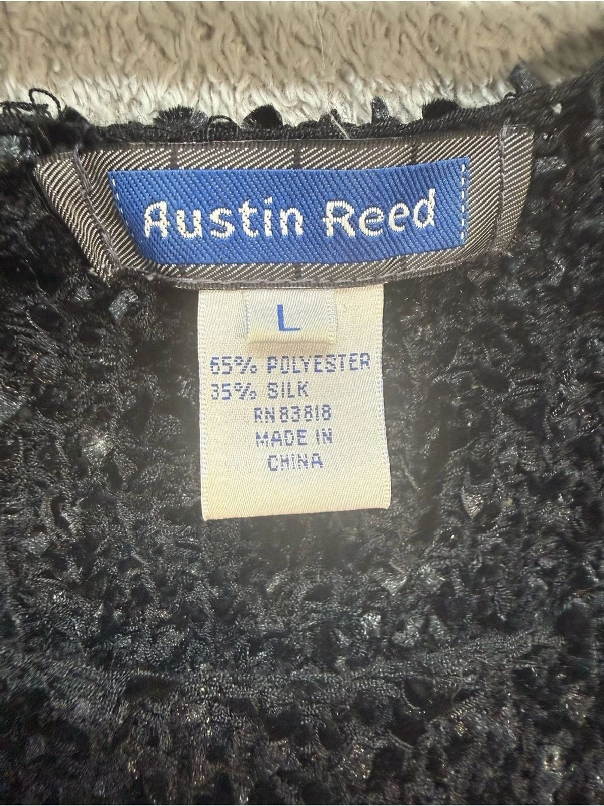 Austin Reed Black Popcorn Knit Silk Blend Sleeveless Top Tank Sweater - product detail image 2